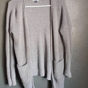 Grey cable knit cardi